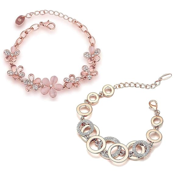YouBella Jewellery for women Crystal Combo of Bracelets for Women Stylish Bangles Jewellery for Girls and Women